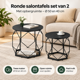 Praktische toepassing en keuzehulp voor ronde salontafels set van 2