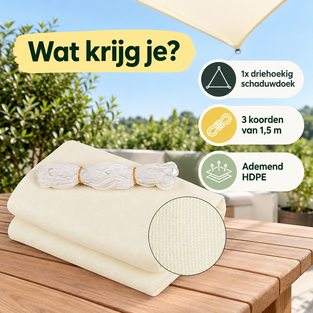 Praktische toepassing en keuzehulp voor schaduwdoek driehoek