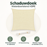 Overzicht van schaduwdoek waterdoorlatend met de belangrijkste productvoordelen