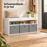 schoenenbank wit in gebruik in een passende praktijksituatie