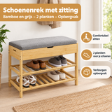 Praktische toepassing en keuzehulp voor schoenenrek met zitting