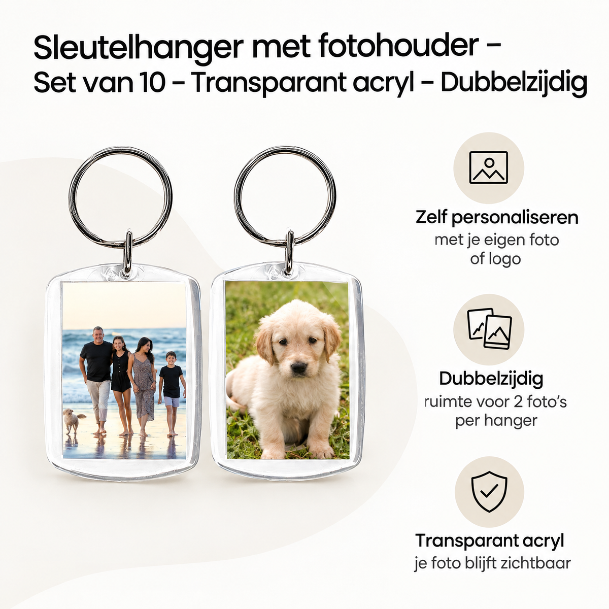 Belangrijkste voordelen en eigenschappen van sleutelhanger met fotohouder