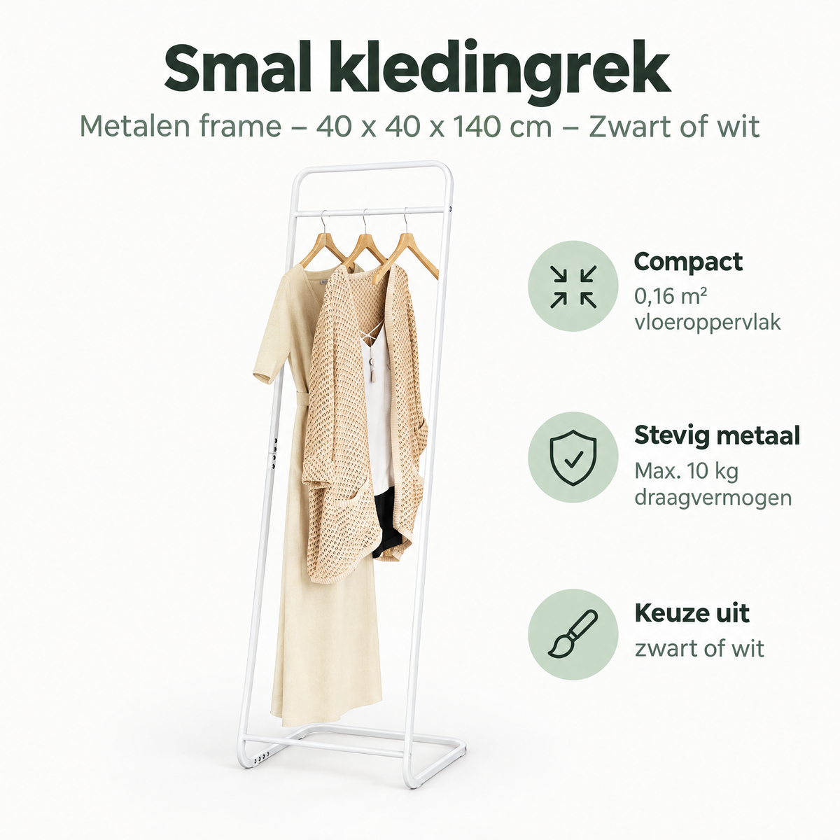 Belangrijkste voordelen en eigenschappen van smal kledingrek