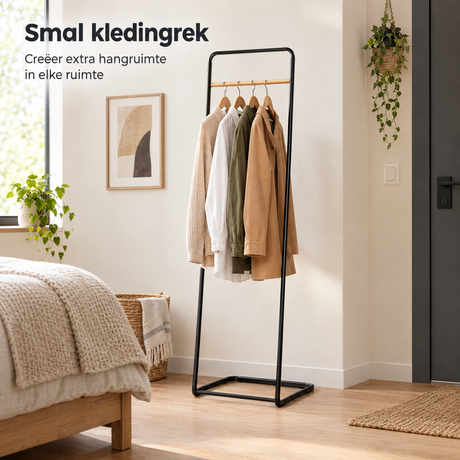 smal kledingrek in gebruik in een passende praktijksituatie