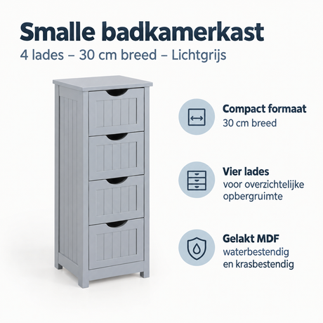 Belangrijkste voordelen en eigenschappen van smalle badkamerkast
