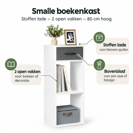 Belangrijkste voordelen en eigenschappen van smalle boekenkast