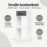 Overzicht van smalle boekenkast met de belangrijkste productvoordelen
