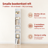 Belangrijkste voordelen en eigenschappen van smalle boekenkast wit