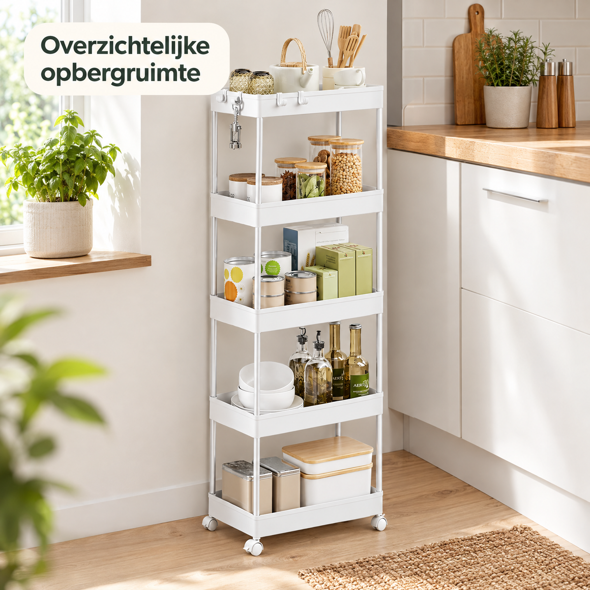 smalle keukentrolley in gebruik in een passende praktijksituatie