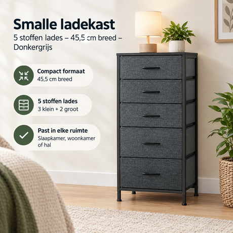 Praktische toepassing en keuzehulp voor smalle ladekast