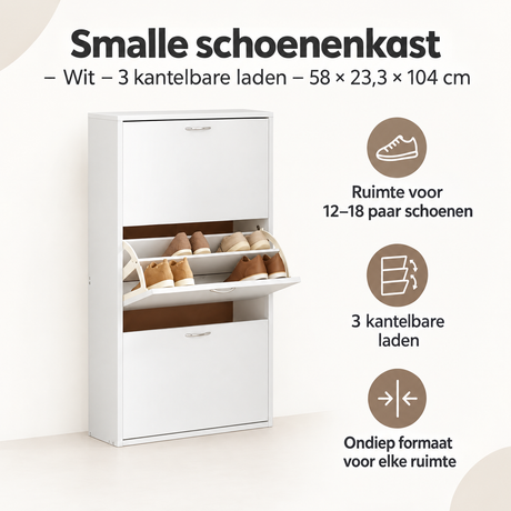 Belangrijkste voordelen en eigenschappen van smalle schoenenkast