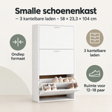 Overzicht van smalle schoenenkast met de belangrijkste productvoordelen