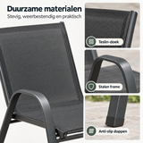 Stapelbare tuinstoelen van BukkitBow met hoge rugleuning en armleuningen, geschikt voor buiten, set van 2 of 4.