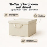 Belangrijkste voordelen en eigenschappen van stoffen opbergboxen met deksel