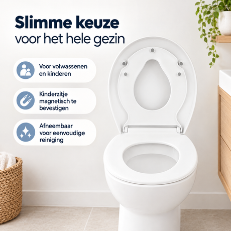 Praktische toepassing en keuzehulp voor toiletbril met kinderzitje