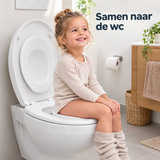 toiletbril met kinderzitje in gebruik in een passende praktijksituatie