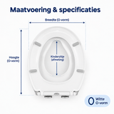 Afmetingen en productspecificaties van toiletbril met kinderzitje