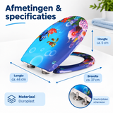 Afmetingen en productspecificaties van toiletbril met softclose