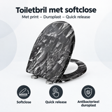 Overzicht van toiletbril met softclose met de belangrijkste productvoordelen