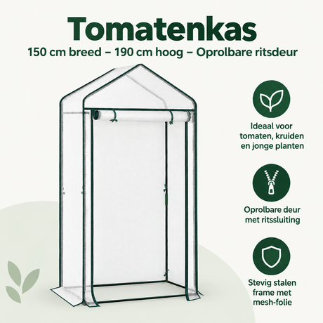 Overzicht van tomatenkas met de belangrijkste productvoordelen