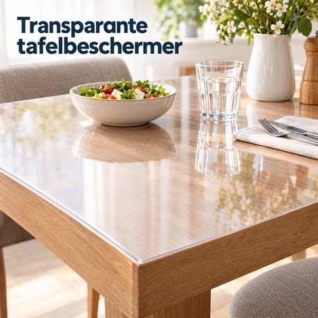 transparante tafelbeschermer in gebruik in een passende praktijksituatie