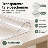Afmetingen en productspecificaties van transparante tafelbeschermer