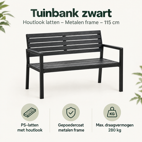 Belangrijkste voordelen en eigenschappen van tuinbank zwart