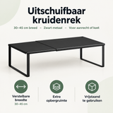Overzicht van uitschuifbaar kruidenrek met de belangrijkste productvoordelen