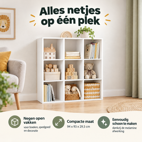 Praktische toepassing en keuzehulp voor vakkenkast 9 vakken