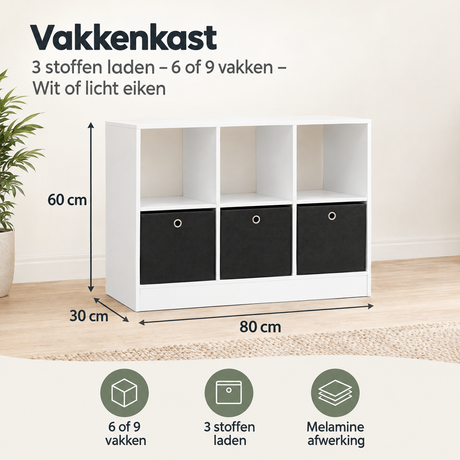 Afmetingen en productspecificaties van vakkenkast