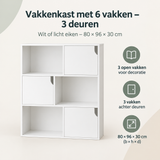 Overzicht van vakkenkast met 6 vakken met de belangrijkste productvoordelen
