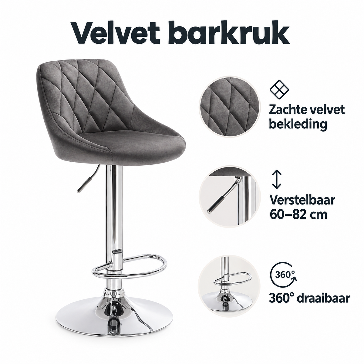 Belangrijkste voordelen en eigenschappen van velvet barkruk