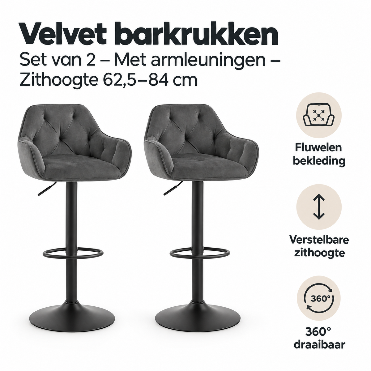 Belangrijkste voordelen en eigenschappen van velvet barkrukken