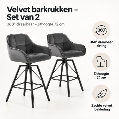 Belangrijkste voordelen en eigenschappen van velvet barkrukken