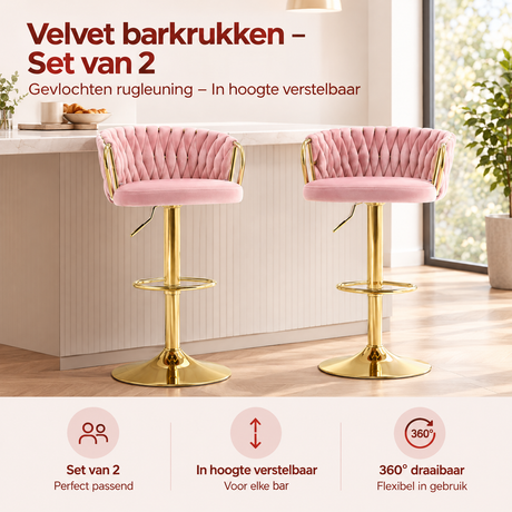 Praktische toepassing en keuzehulp voor velvet barkrukken