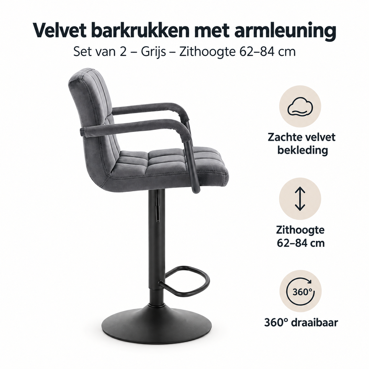 Belangrijkste voordelen en eigenschappen van velvet barkrukken met armleuning