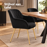 velvet eetkamerstoel in gebruik in een passende praktijksituatie