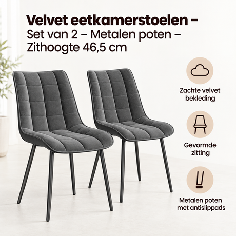 Belangrijkste voordelen en eigenschappen van velvet eetkamerstoelen