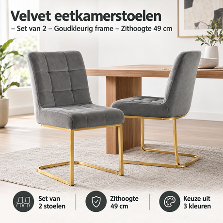 Praktische toepassing en keuzehulp voor velvet eetkamerstoelen