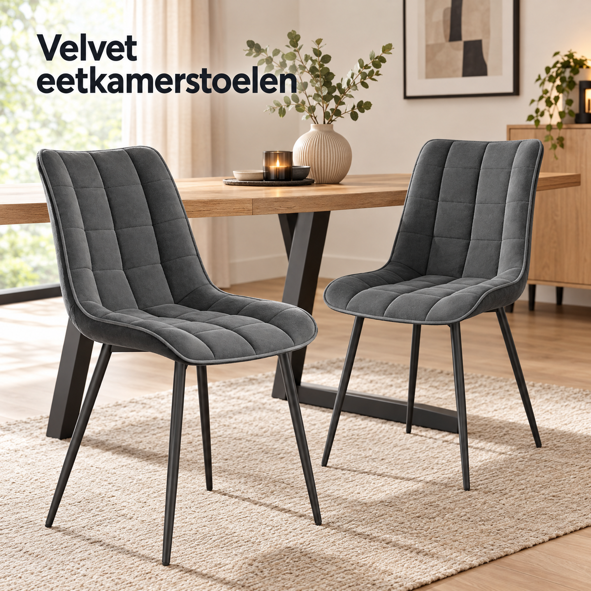 velvet eetkamerstoelen in gebruik in een passende praktijksituatie
