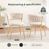 Afmetingen en productspecificaties van velvet eetkamerstoelen