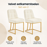 Overzicht van velvet eetkamerstoelen met de belangrijkste productvoordelen