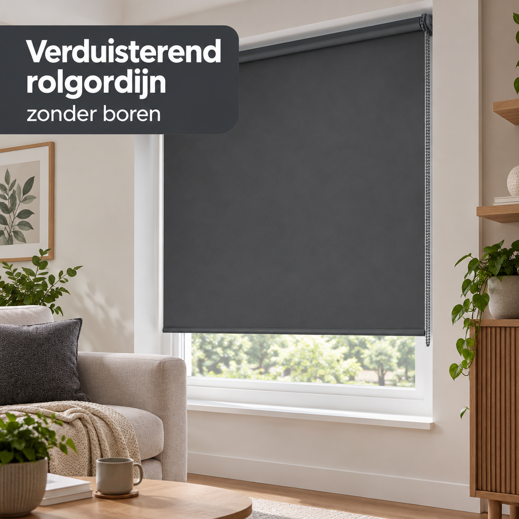 verduisterend rolgordijn zonder boren in gebruik in een passende praktijksituatie