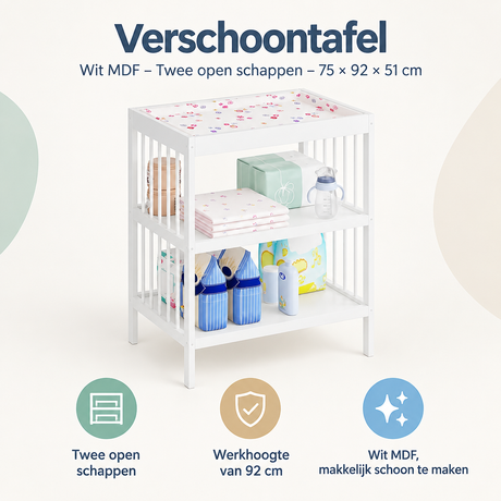 Overzicht van verschoontafel met de belangrijkste productvoordelen