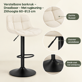 Detail van materiaal en afwerking van verstelbare barkruk