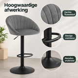 Detail van materiaal en afwerking van verstelbare barkruk
