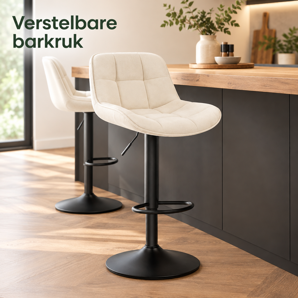 verstelbare barkruk in gebruik in een passende praktijksituatie