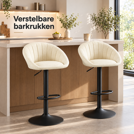verstelbare barkrukken in gebruik in een passende praktijksituatie