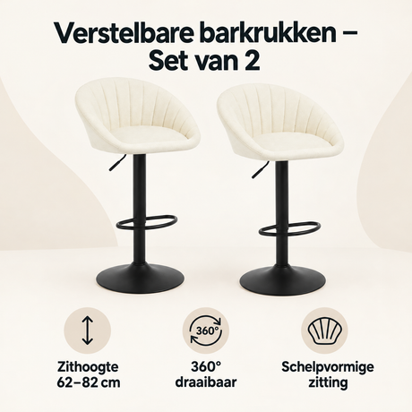 Overzicht van verstelbare barkrukken met de belangrijkste productvoordelen