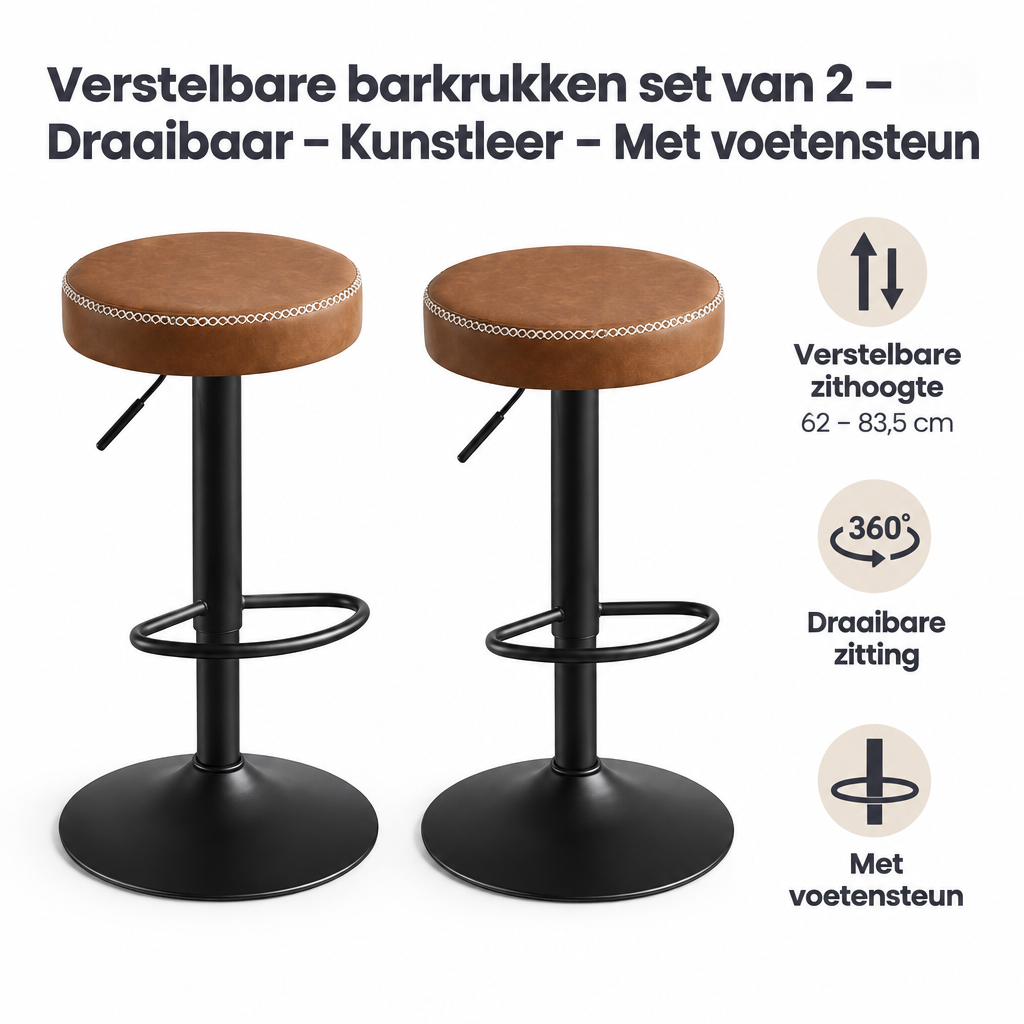 Belangrijkste voordelen en eigenschappen van verstelbare barkrukken set van 2
